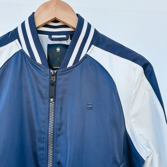G-Star Raw Men’s Batt Tour Bomber Satin Dragon Navy Varsity Large GStar Shiny - Picture 4 of 12
